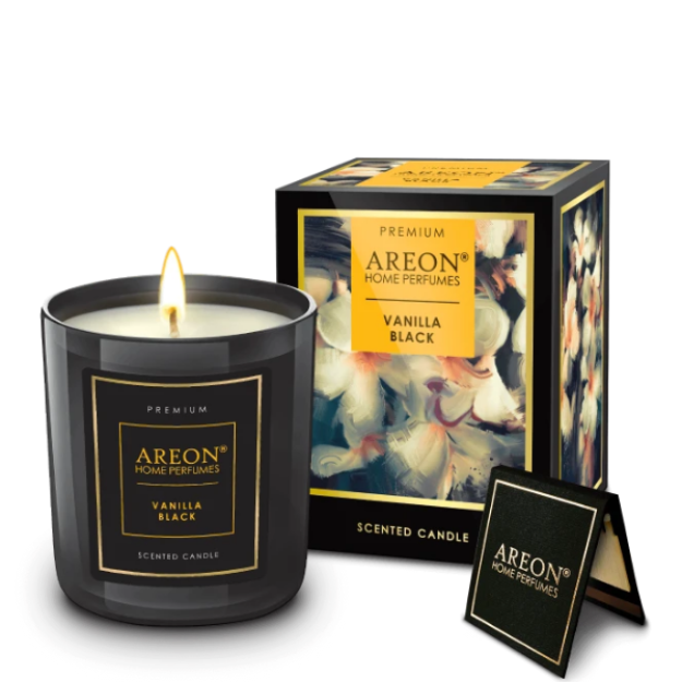 AREON CANDLES PREMIUM VANILLA BLACK LÜKS KOKULU MUM resmi