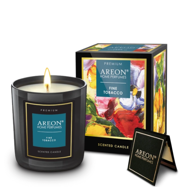 AREON CANDLES PREMIUM FINE TOBACCO LÜKS KOKULU MUM resmi