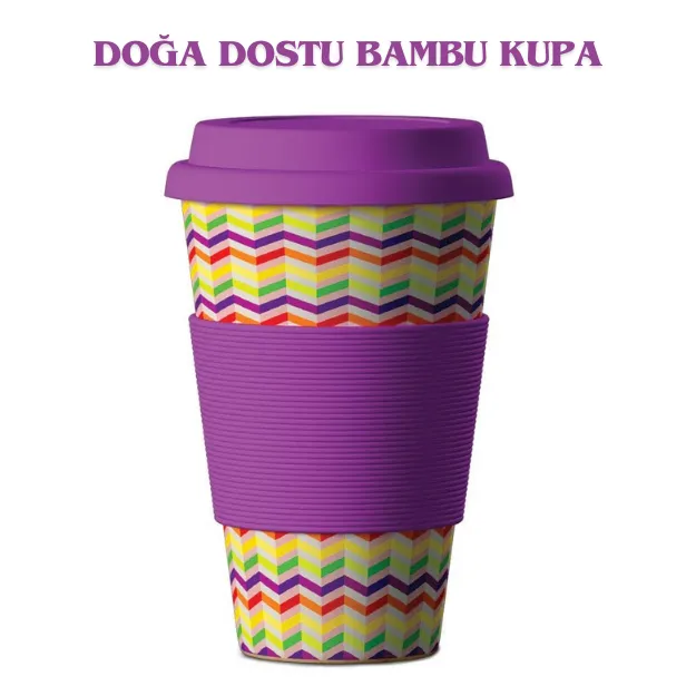 BALEV DOĞA DOSTU ZIG ZAG BAMBU KUPA 400 ML resmi